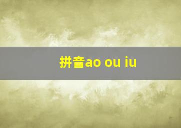 拼音ao ou iu